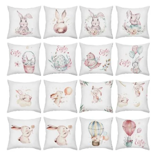 Easter Bunny Short Plush Pillow Case Amazon Popular Pillow Case to Figure Wholesale Cushion