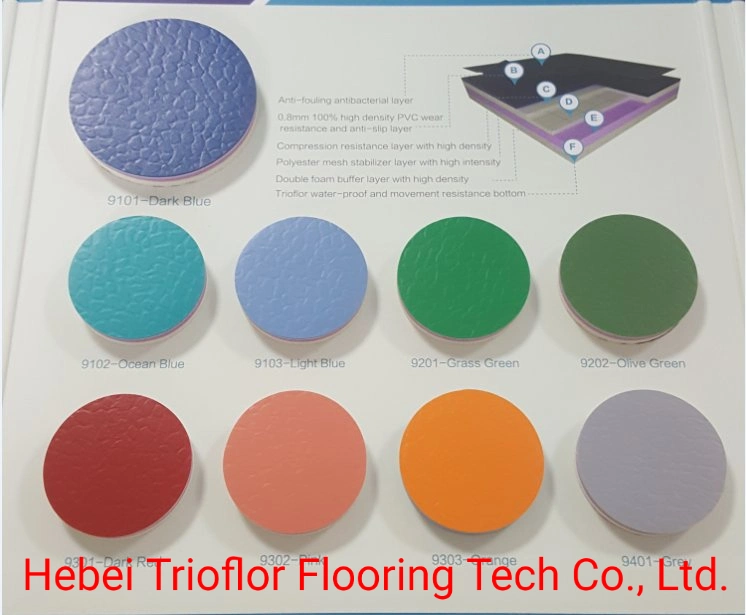 Vinyl Sheet Flooring for Volleyball, Basketball, Badminton, Tennis and Other Sports