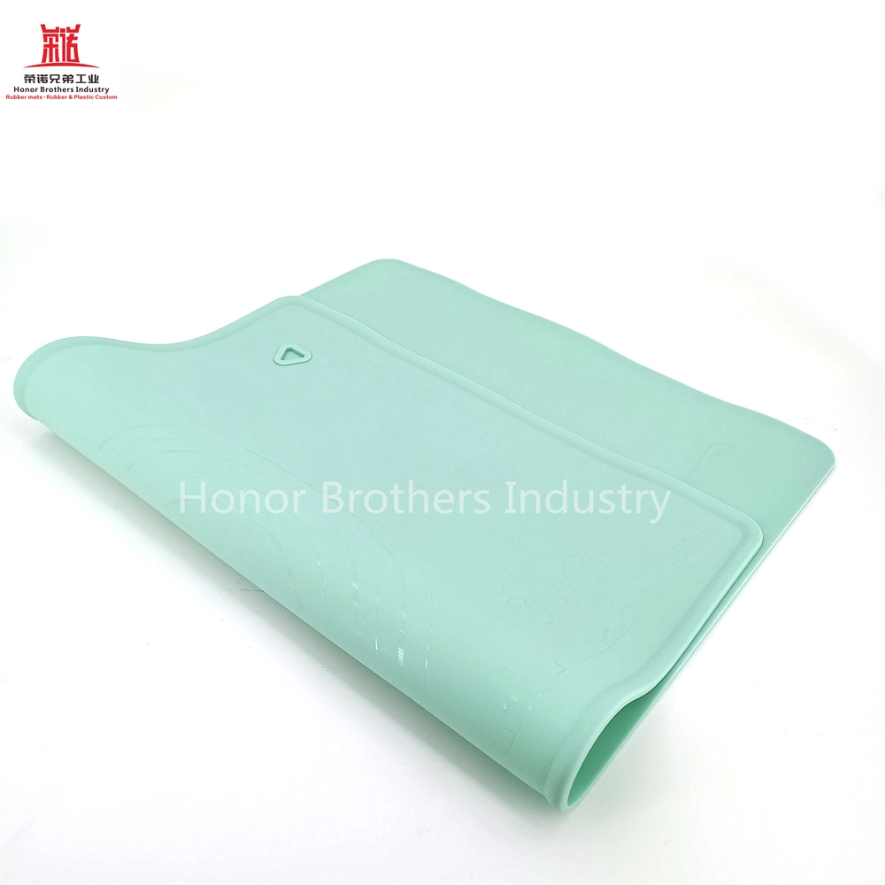 60X40cm Placemat Non-Stick Silicone Baking Mat Kneading Pad Kitchen Mat, Green