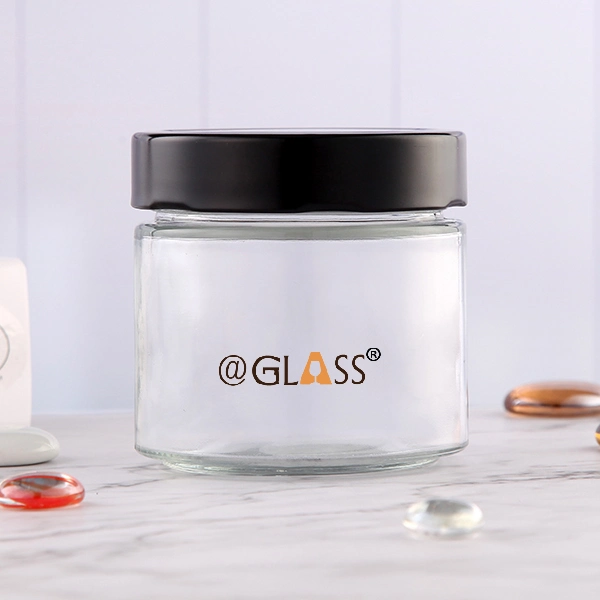 Set 250ml 350ml 450ml 600ml Glass Jar Storage Container House with Thick Lug Cap for Food Jam Honey