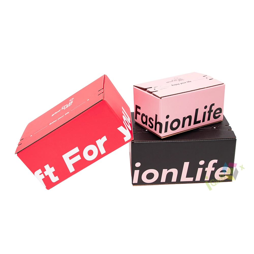 Wholesale/Supplier Custom Logo Corrugated Box Black Printing Zipper Carton