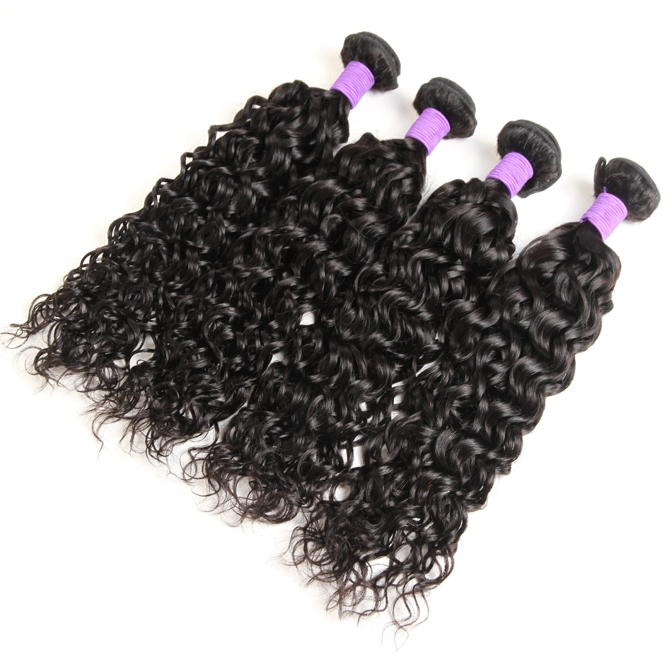 Human Hair Water Wave Brazilian Hair Weave Bundles 4PCS 100% Human Hair Weaves Natural Color Remy Hair 8-30inch Free Shipping