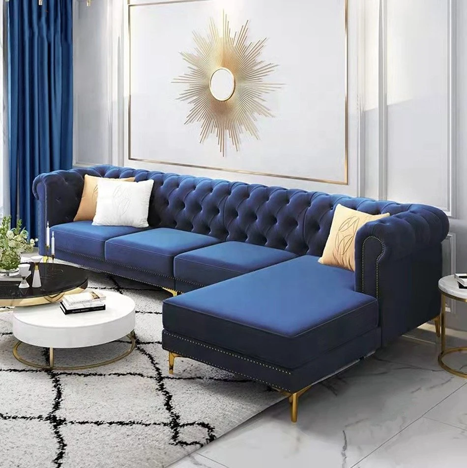 American tecido veludo moderna sala de estar sofá para Home Hotel Office recordações
