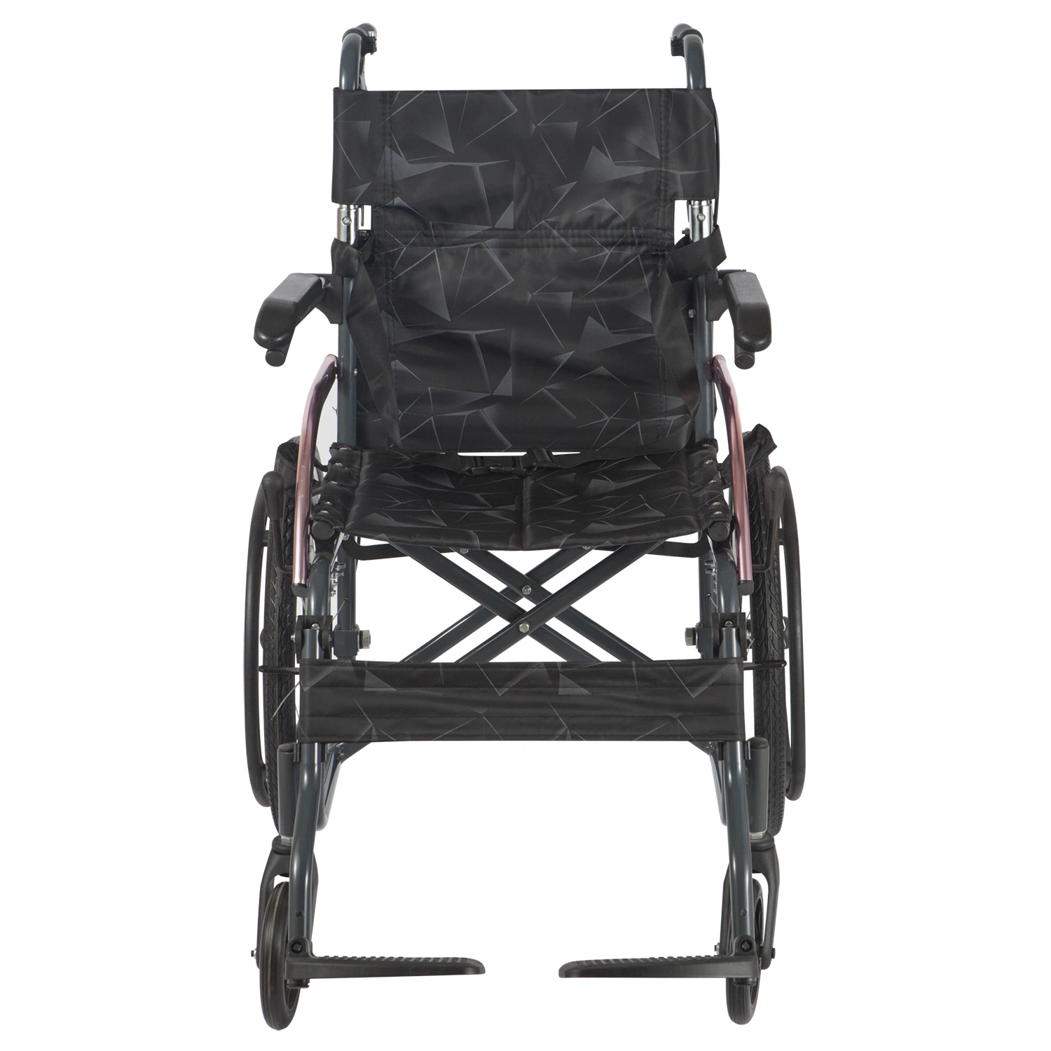 Chaise de soins à domicile de bonne qualité en aluminium pour fauteuil roulant manuel pour les patients.