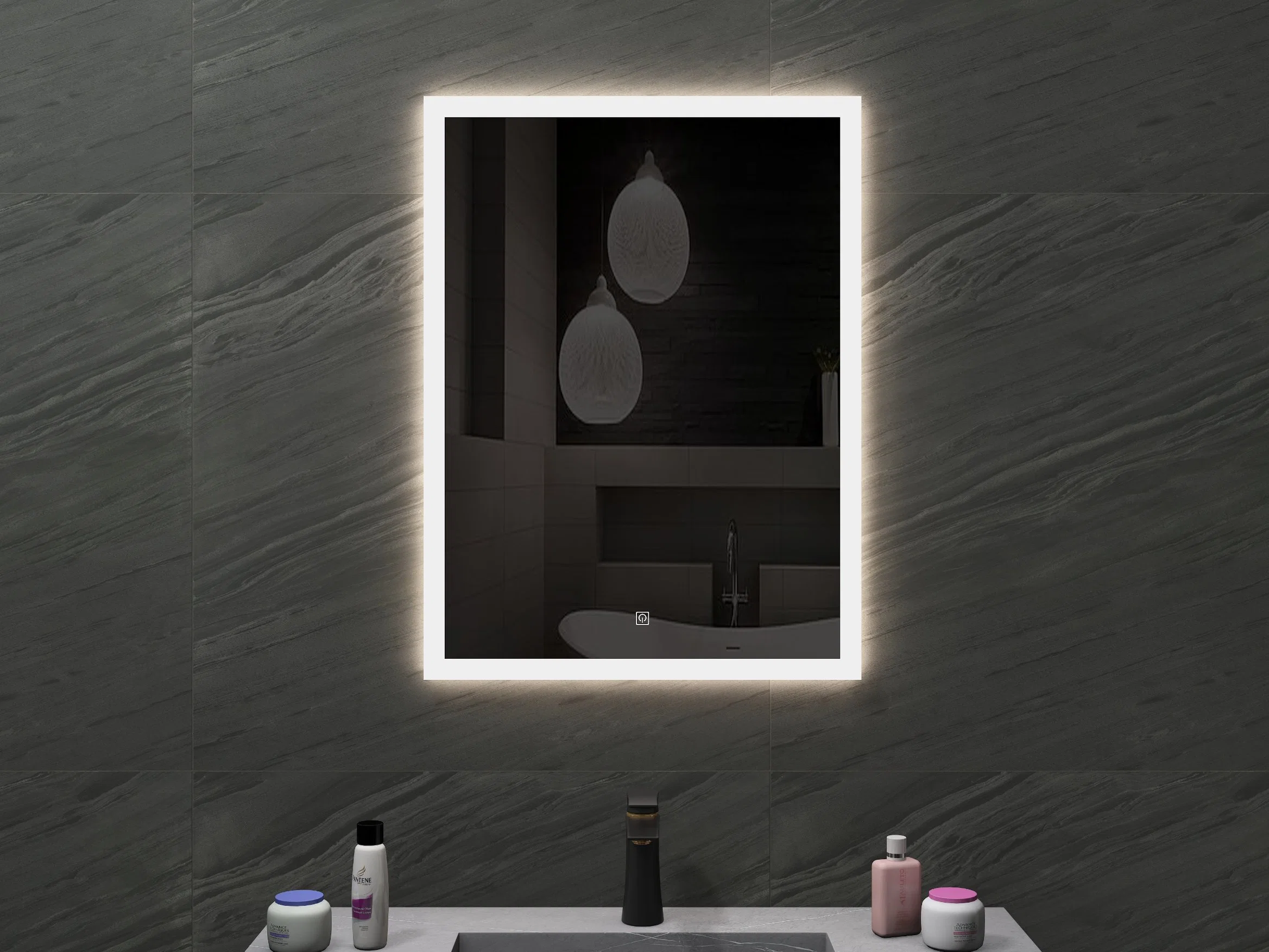 Casa en la pared sin cerco decorativo baño Espejo rectangular espejo LED Smart Mirror