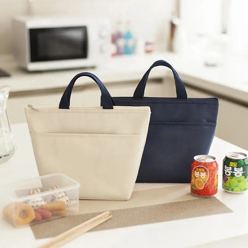 Latest Design Insulated Lunch Tote Insulated Cooler Bag Food Delivery Bags Pure Color Customized Logo Fancy Office Lunch Bag