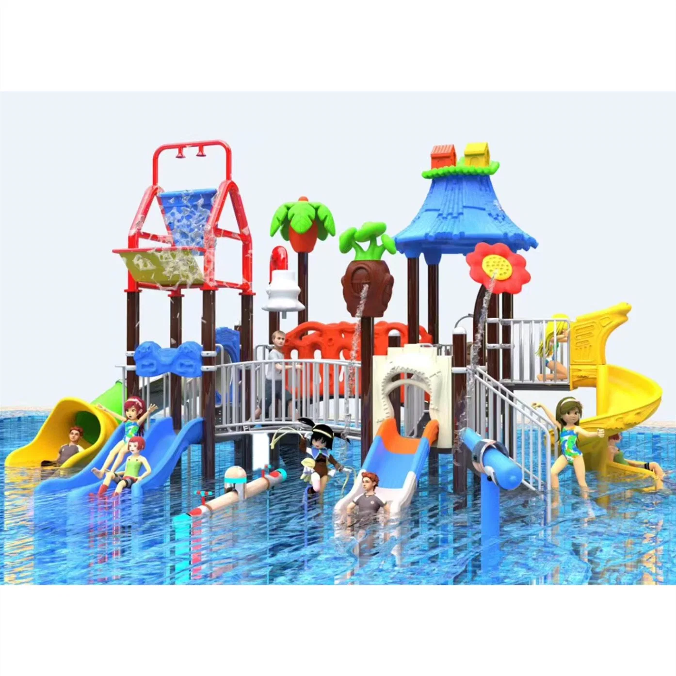 Outdoor Children's Water Park Sports Amusement Equipment Fiberglass Slide 39m