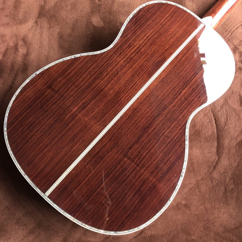 Custom Solid Cedar Top Ooo 39 Inch Slotted Classic Folk Acoustic Guitar Abalone Binding