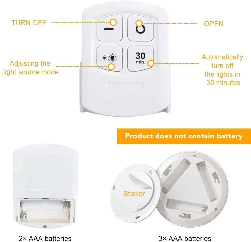 Batteriebetriebener Stick auf Lam Wireless 3W COB LED Puck Licht