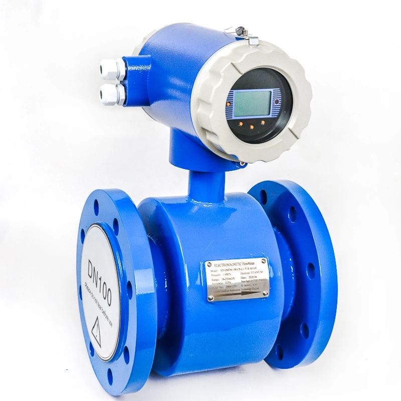 24V Acid Resistant Flow Meter 4-20mA Pulse RS485 Water Electromagnetic Flow Meter