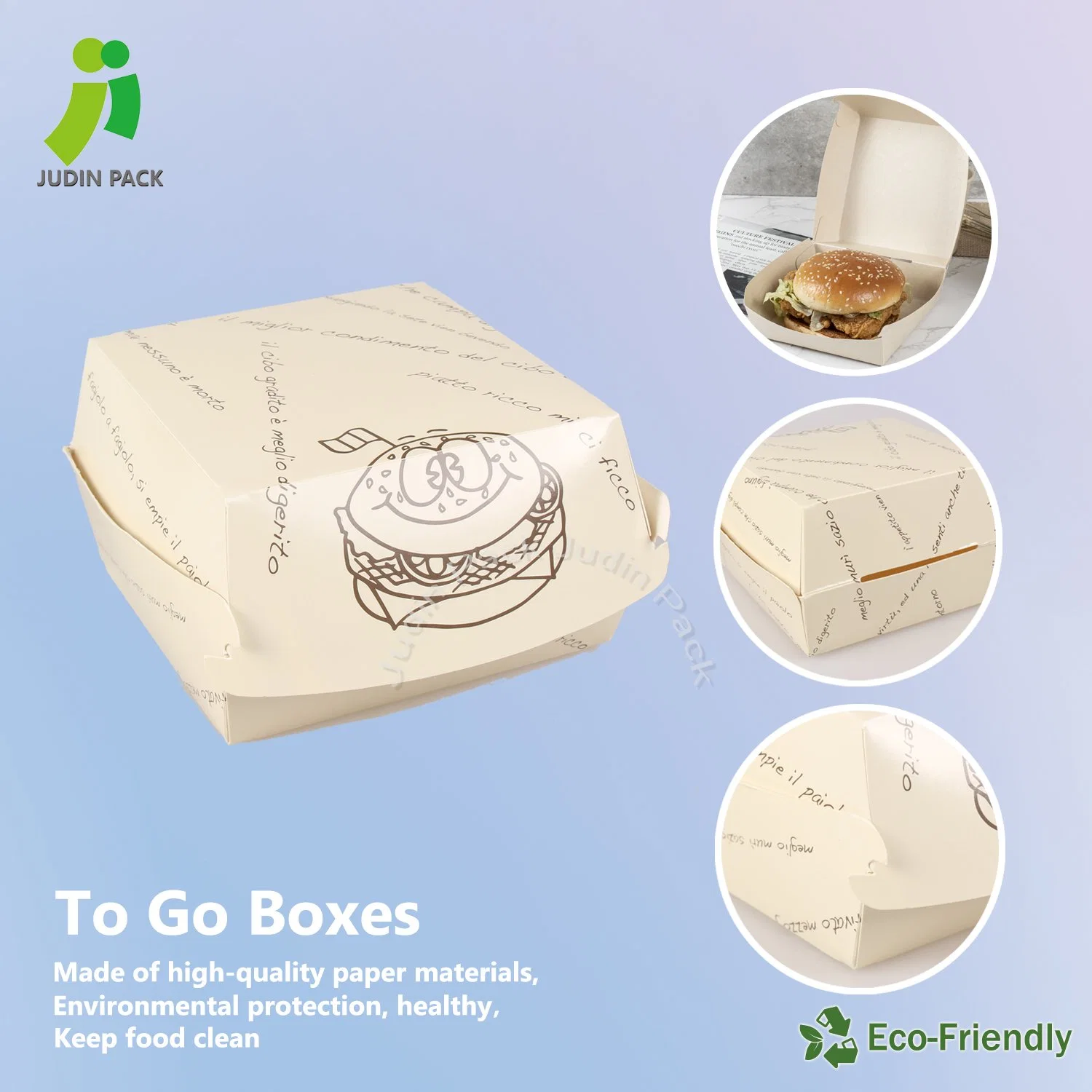 Kraft Paper Small Carryout/Takeout Food for Hamburger Box