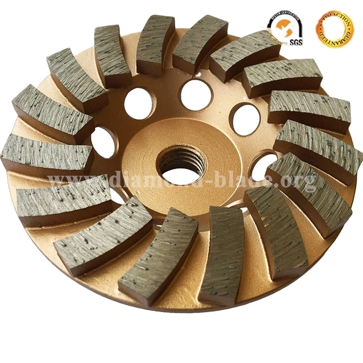 China Diamond Spiral Segments Turbo Cup Wheel for Concrete Floor Polishing