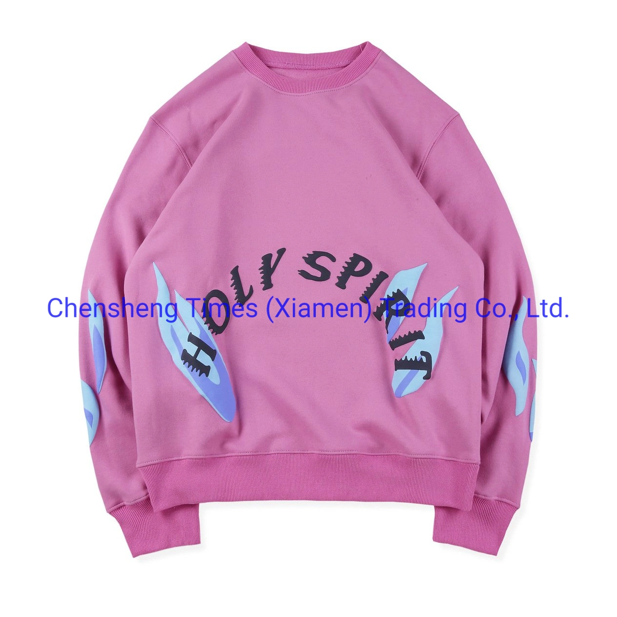 Fashion Custom Puff Print Logo O-Neck Long Sleeve Oversize Slim Men Sweatshirt