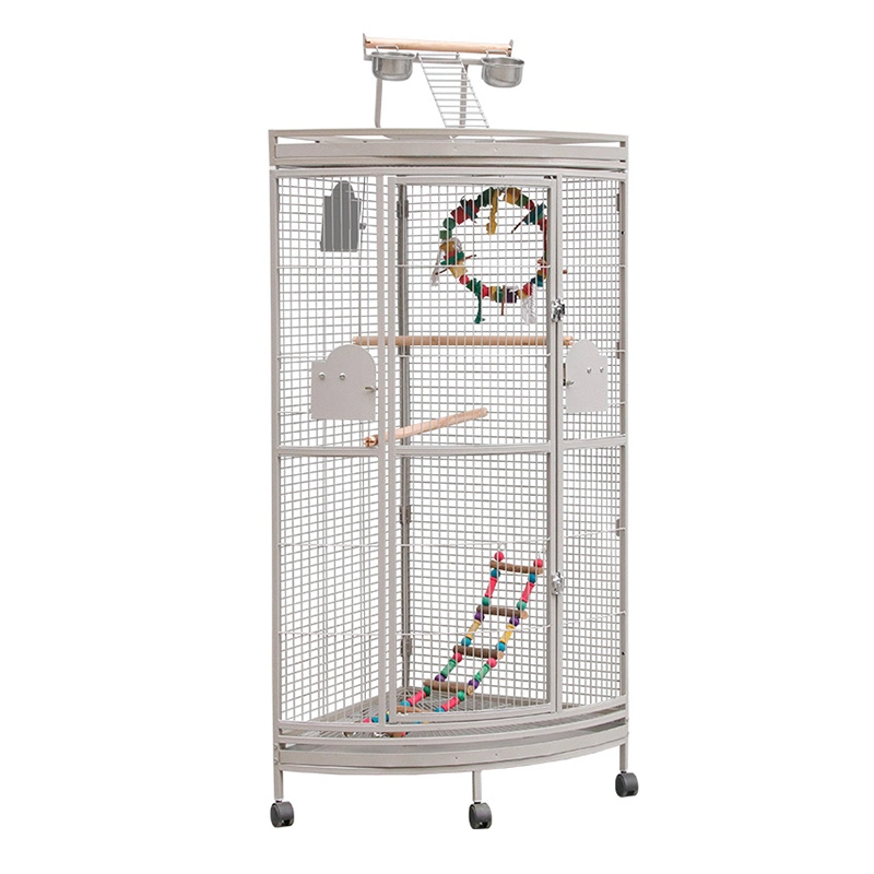 Vertical Type Stainless Steel Decoration Luxury Canary Budgie Parrot Cages Movable Extra Large Size Birds Cage with Pulley