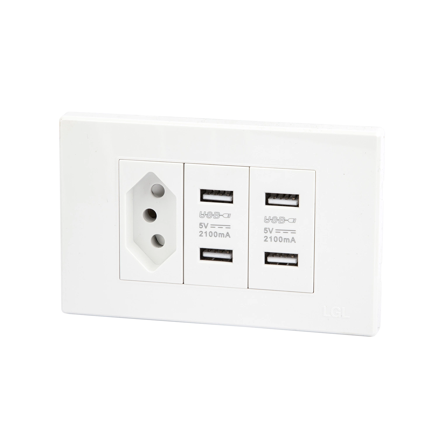 2023 Hot Sales Customized White Color Wall Brazil Outlet Brazilian 3 Pin Power Socket