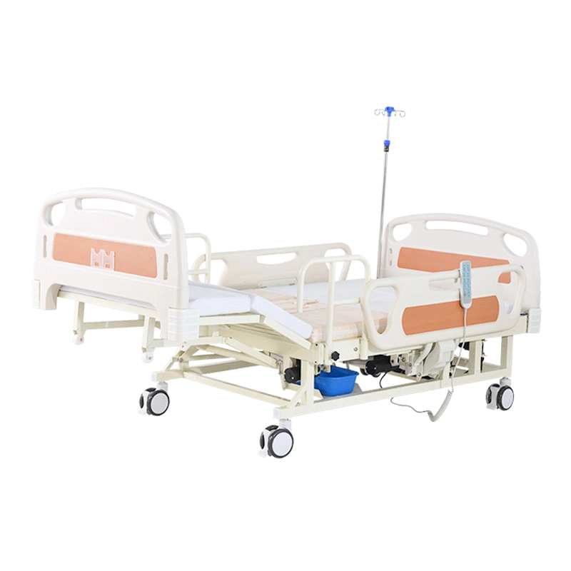 Electric Multiple Functions Adjustable Nursing Bed on Casters with Drainage Hole for Medical and Intenstive Care Hospital Furniture Hospital Equipment - E