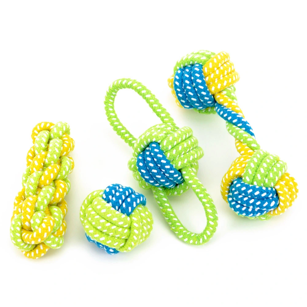 Tc5018 Pet Colorful Knot Cotton Chew Rope Toy for Dog or Cat