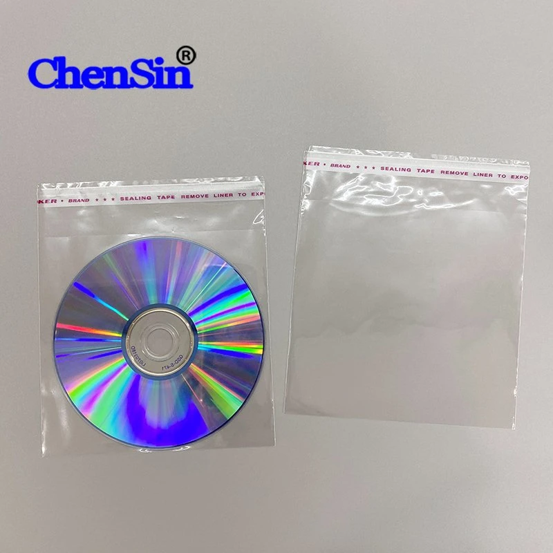 Plastic Self Adhesive Tape CD DVD Packaging Clear OPP Bag