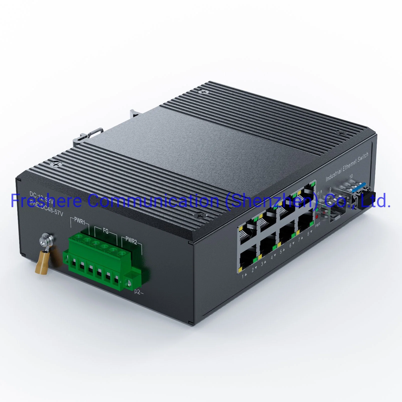 En carril DIN no administrado 10 Puertos Switch de fibra Ethernet industrial