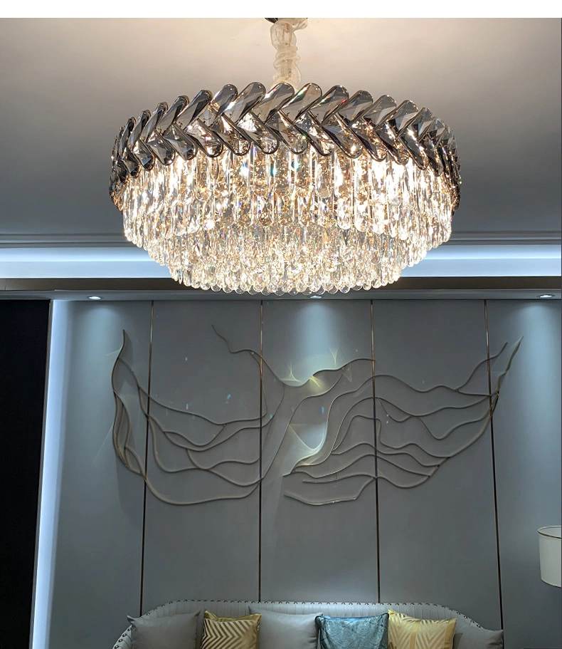 Lustre de cristal chinês suspenso K9 Luxury Crystal com LED