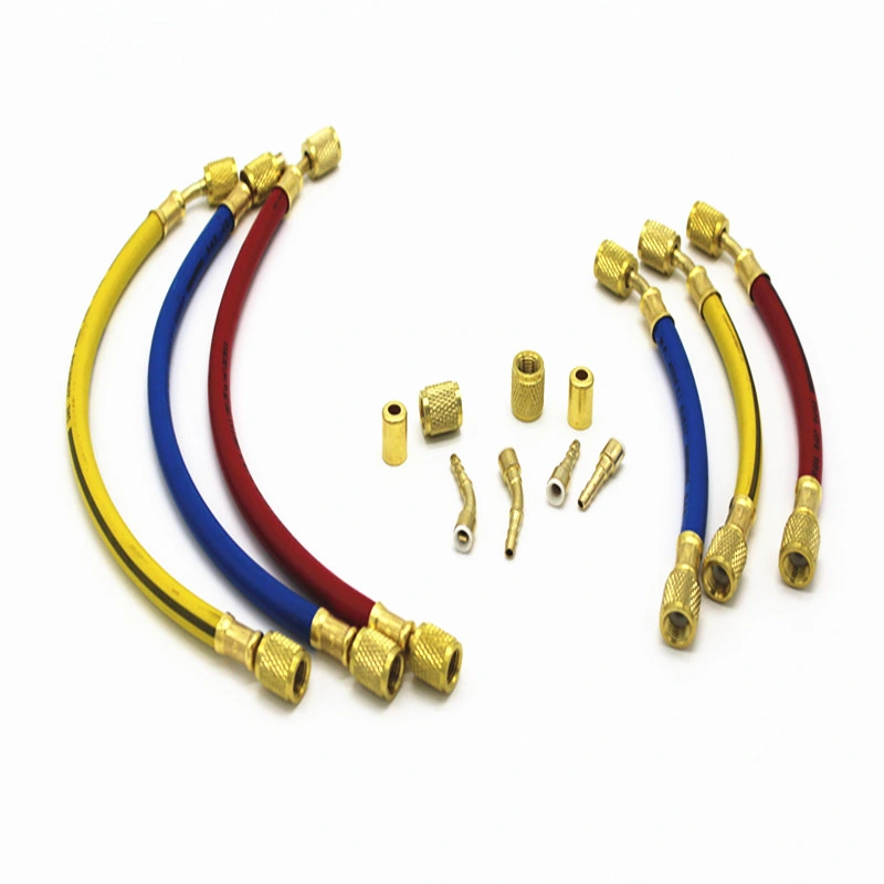 Red, Yellow, Blue, Black Color AC Freon Recharge Hose