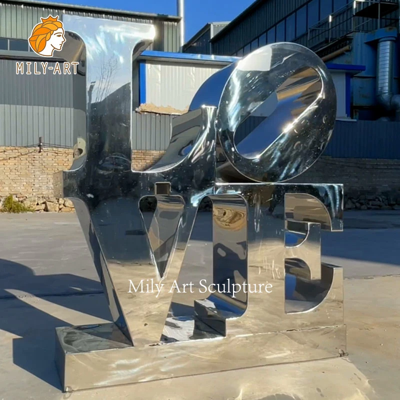 Classic High Polishing Love Sculpture Stainless Steel Outdoor Sculpture