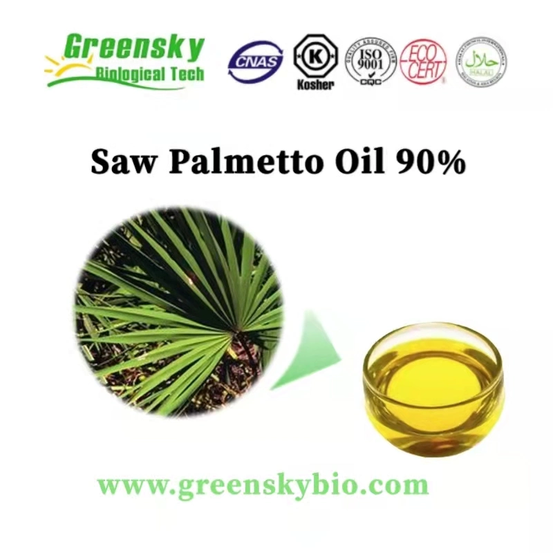 Huile de Saw Palmetto naturelle pure à 90% d'extrait de plante, complément alimentaire à base d'extraits d'herbes, additif alimentaire, supplément alimentaire à base d'acides gras de Serenoa Repens.