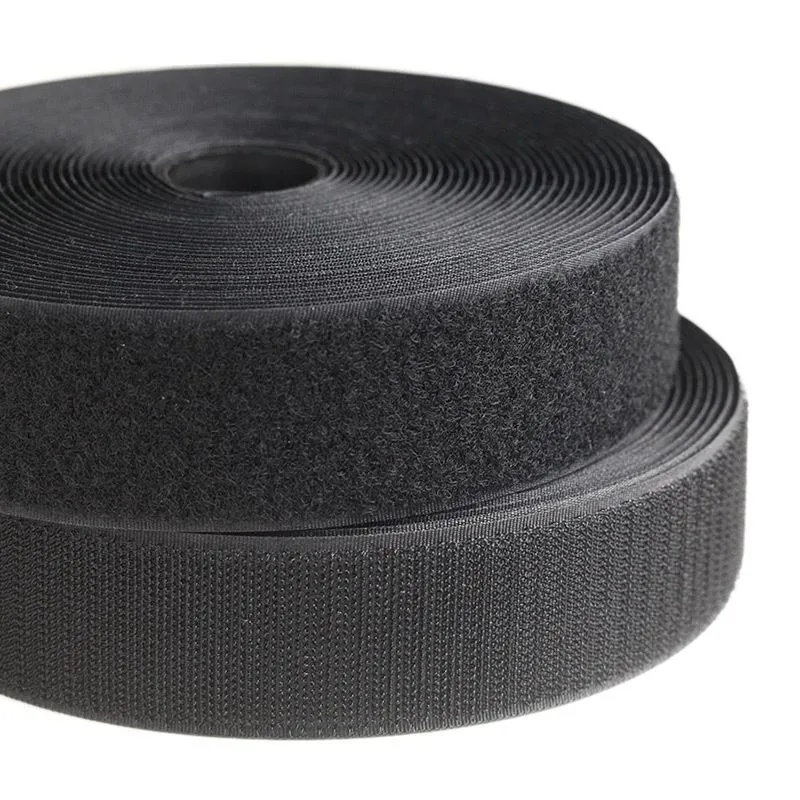 100% Polyester White and Black Hook & Loop Tape