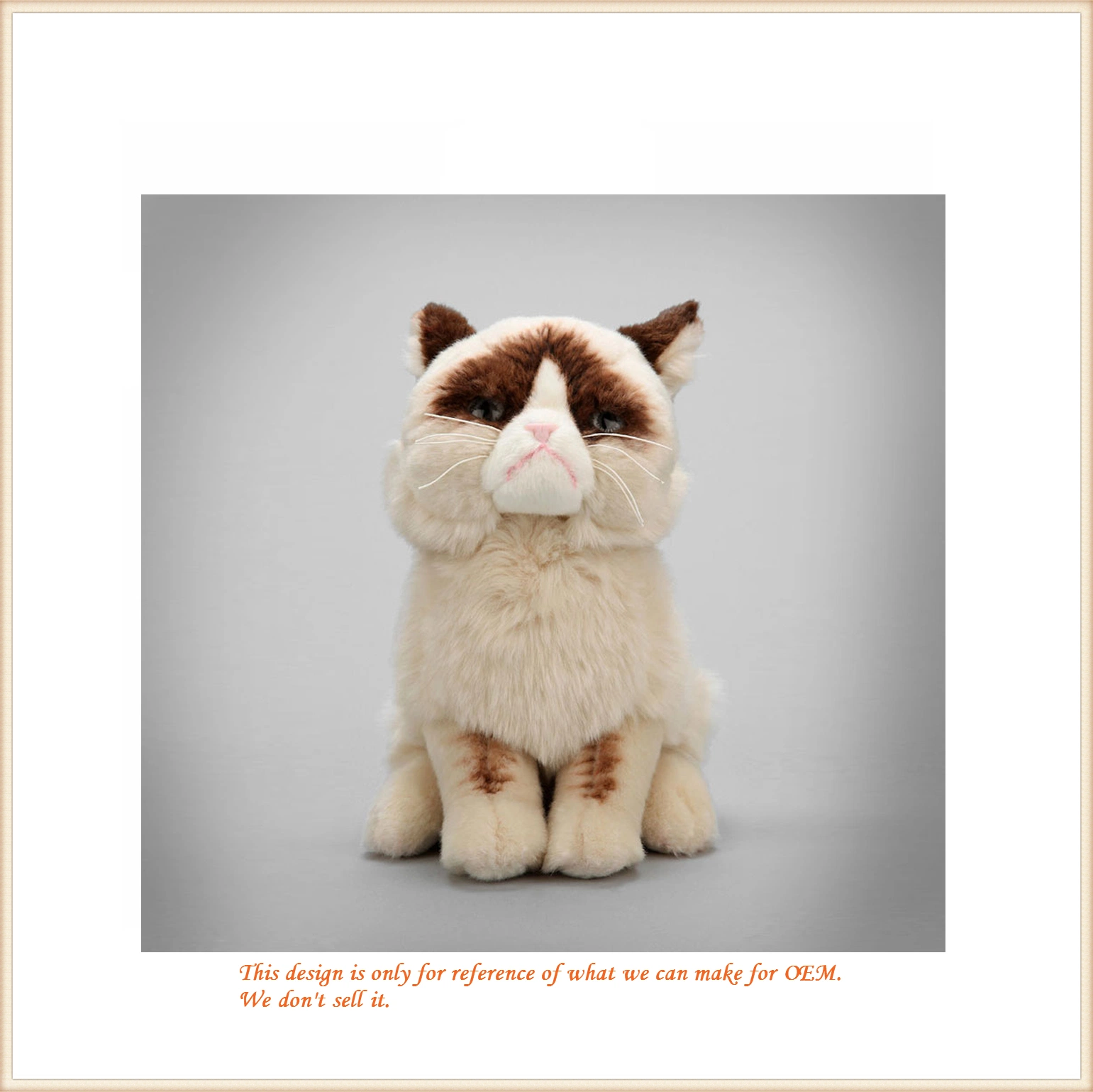 Brown White Cat Stuffed Animal Toys/ Custom Plush Toy/ Children Toys