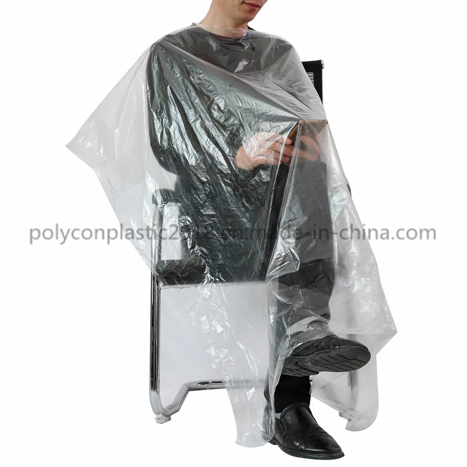 Transparent Cooking Factory Directly Sales Disposable Plastic Barber Apron for Salon