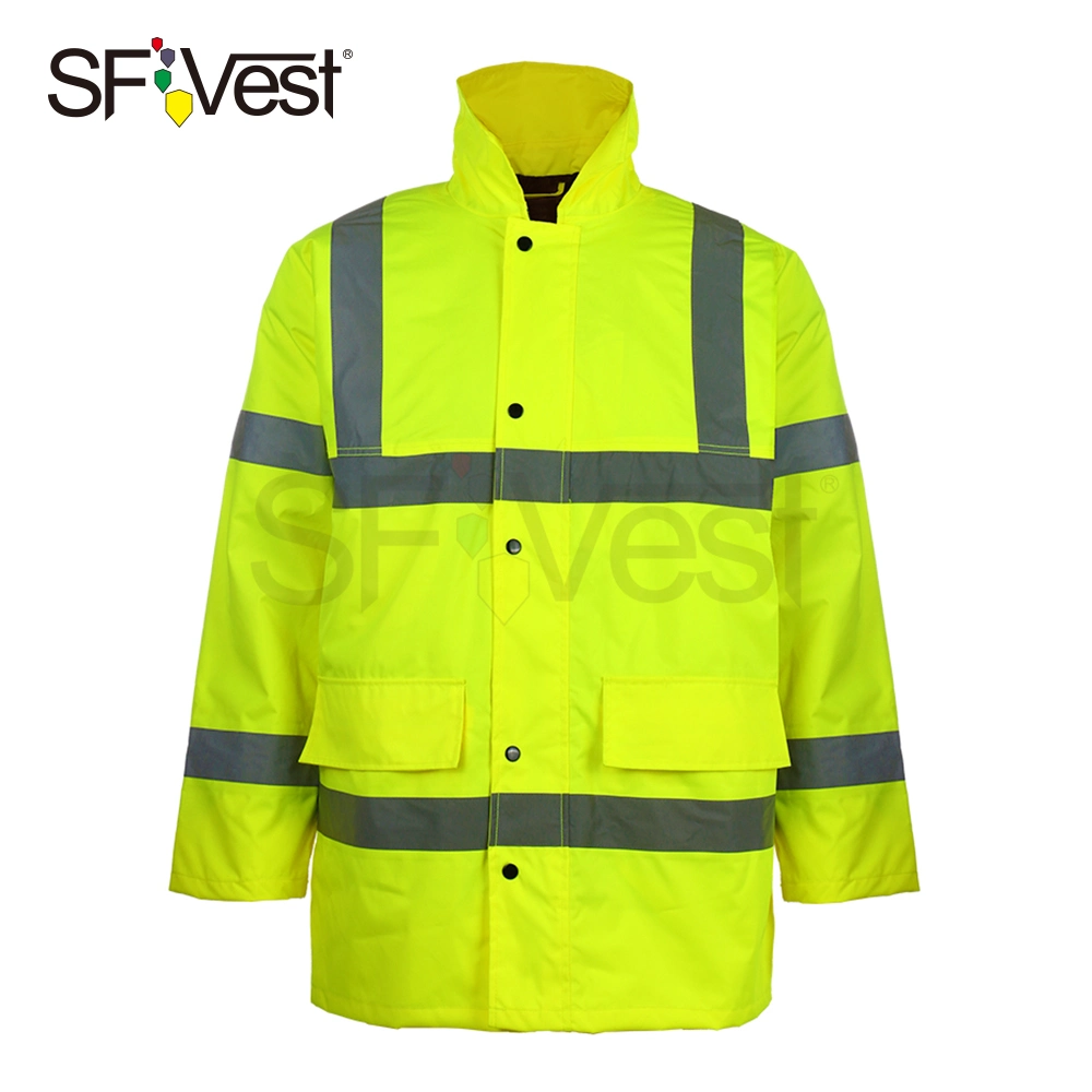 High Visibility Waterproof Safety Reflective Winter Jacket Protective Work Wear