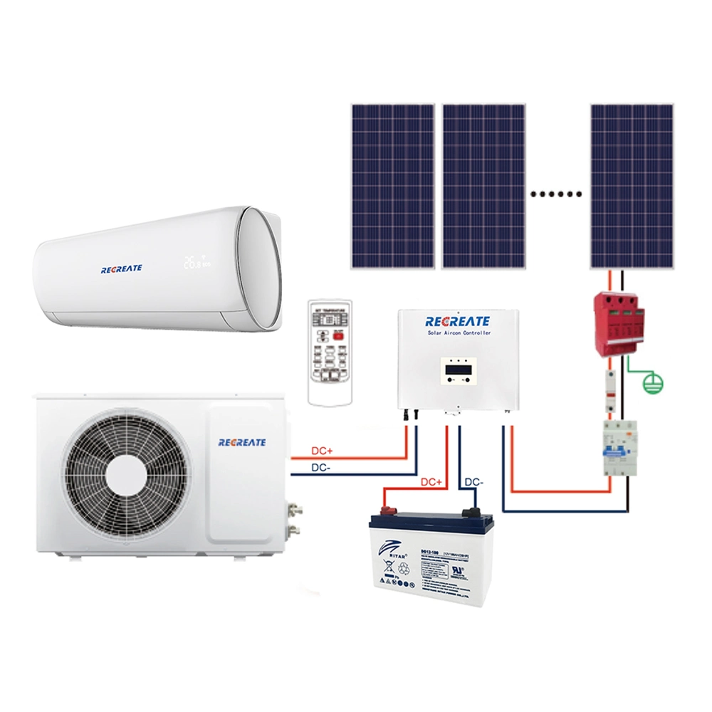 Split Wall Mounted Air Conditioner with Solar System 9000BTU 0.7ton