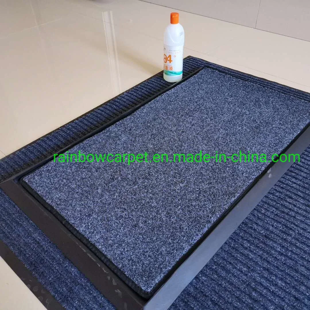 Flocking Door Mat Cheap Custom Mat Fashion Coil Loop Silk Anti Slip Plastic PVC Plain PVC Foam Door Mat