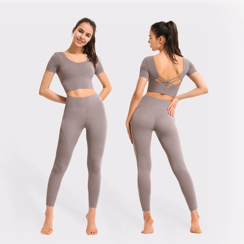 Rts Sports T-Shirt Fitness Wear New Scrunch Butt Leggings Women Yoga Suits