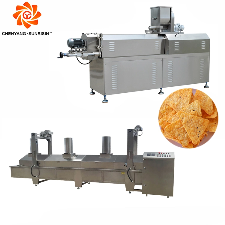 Frying Crispy 3D Corn Bugles Pellets Fried Chips Snacks Food Machine Production Line Bugles Making Extruder