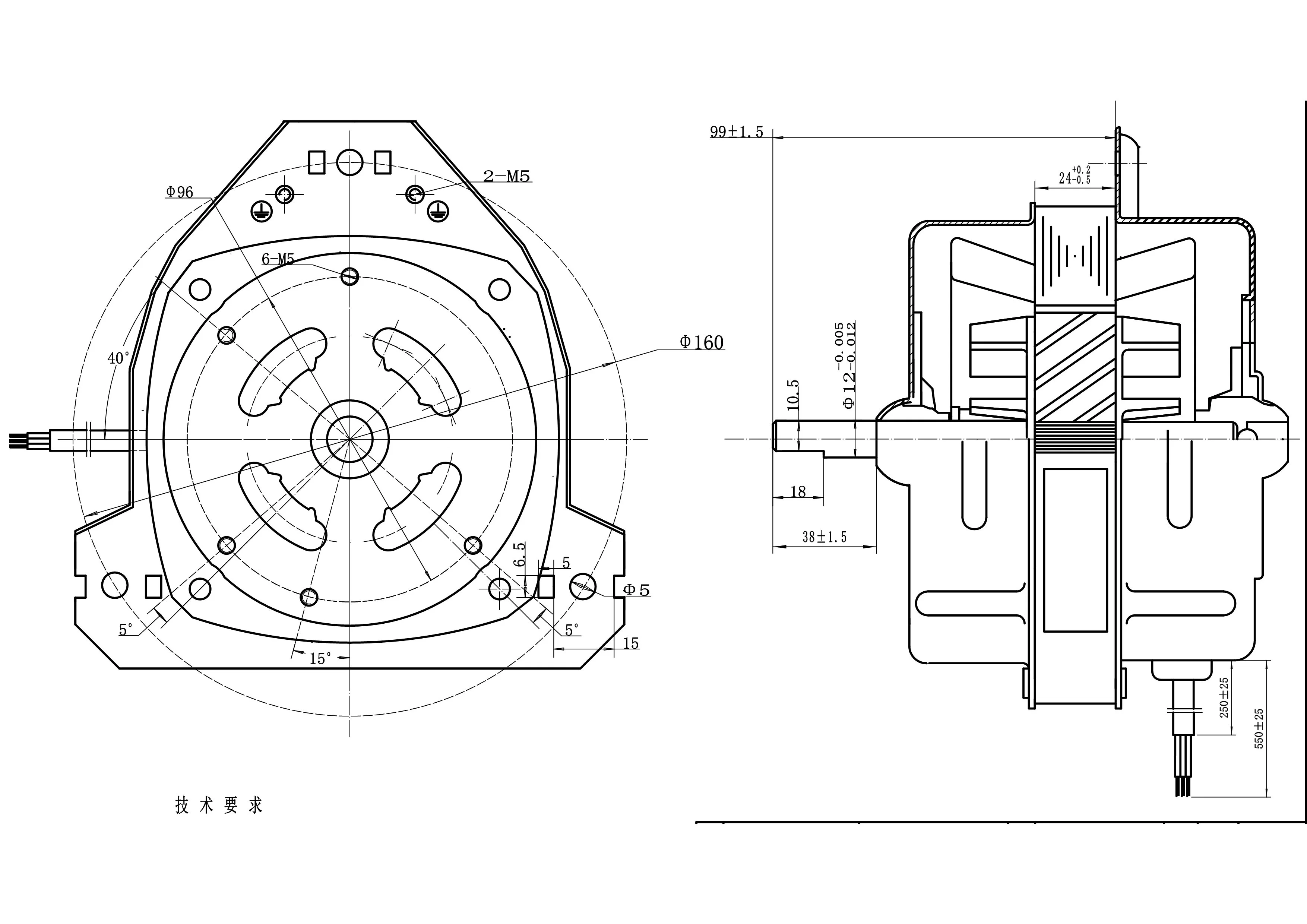 Alambre de aluminio máquina de lavar el motor de 100 W con certificado UL