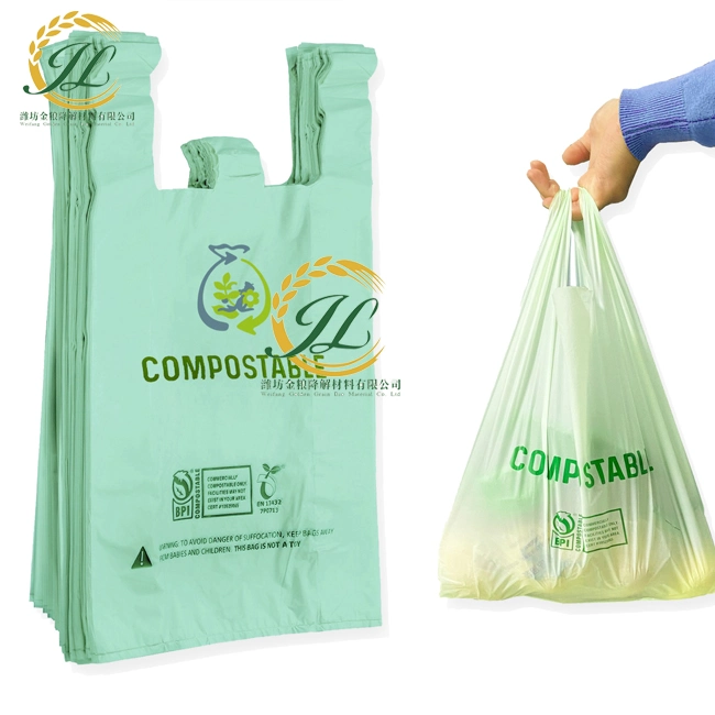 Fully Biodegradable Vegetables & Fruits Carrier Bag with Handle Plastic Free Shopping Bag Made From Cornstarch