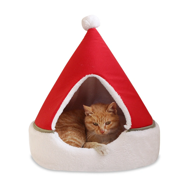 Christmas Tree Cat Bed Nest, Washable Winter Warm Luxury Pet Small Dog House