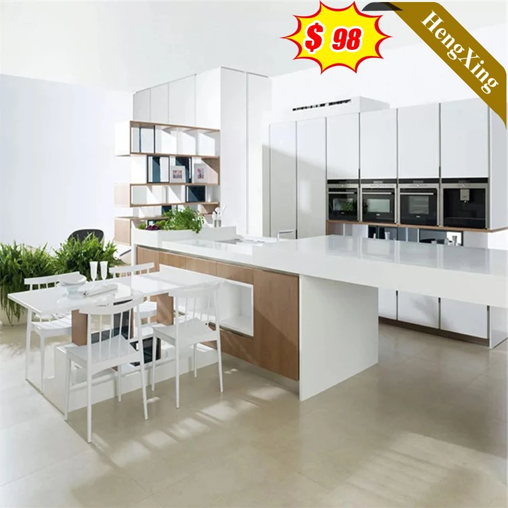 Hot Sell New Quality Home Furniture Aisle Shape Kitchen Set with Bar Big Cabinets