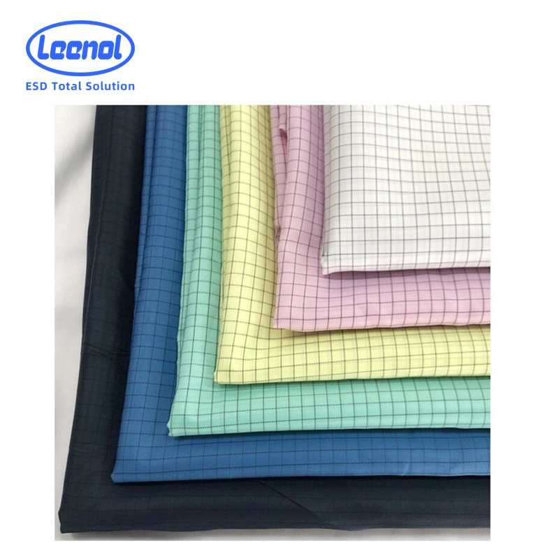 Leenol -10002 Workwear Clean Room 98% Polyester 2% Carbon Fiber ESD Anti-Static Conductive Fabric