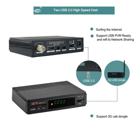 Gtmedia V7 S2X DVB-S2 Satellite-Receiver H. 265 Gt Media Digital &amp; TV satellite haute sensibilité C-Line Support HD