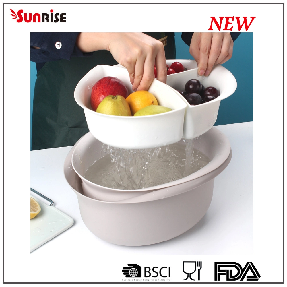 New Arrival Plastic OEM ODM Fruit Vegetable Drain Basket Kitchen Tools Gadget Utensil Kitchenware