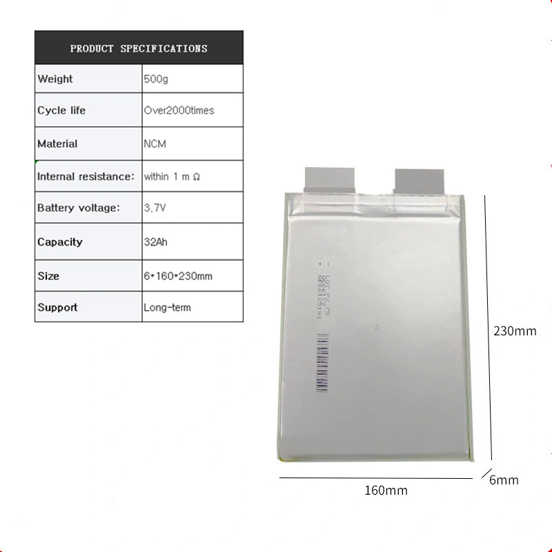 Batería recargable de polímero de litio de ciclo profundo Farasis 3,7V 32AH 58ah Lipo batería Ncm Bolsa de batería para motocicleta eléctrica / EV