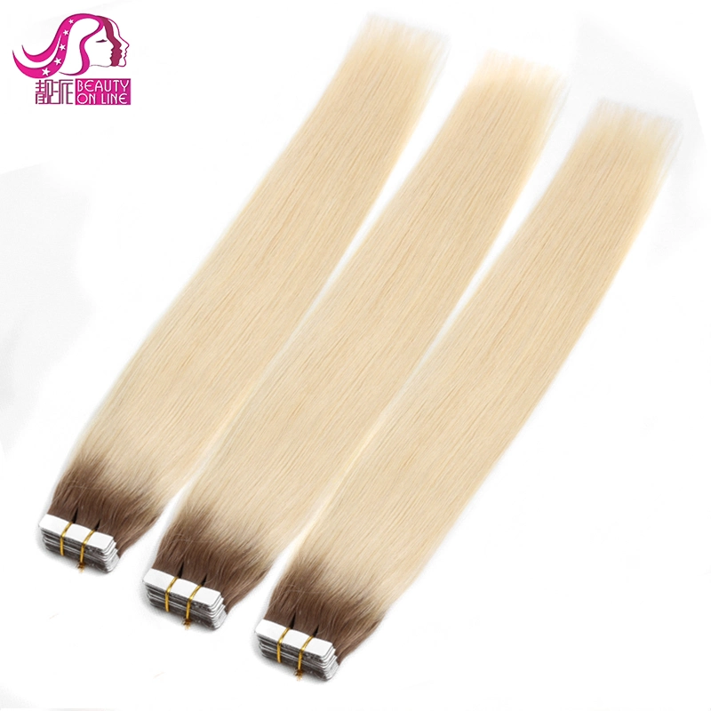 Double Side Tape in Human Hair Extensions Straight or Wavy Black/Brown/Blonde/Ombre Colors