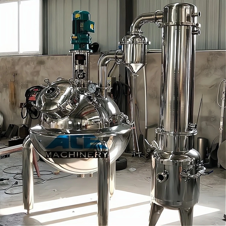 Juice Jam Evaporator Herbals Medicine Food Seasonprocessing Industrial Vacuum Rising Film Evaporator