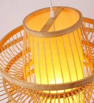 Handmade Bamboo Lamp Art Single Chandelier