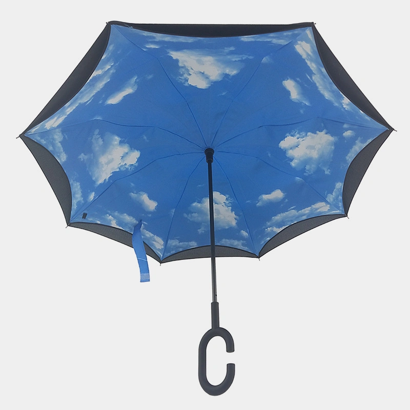 C Shape Handle Custom Logo Promotion Reverse Umbrella