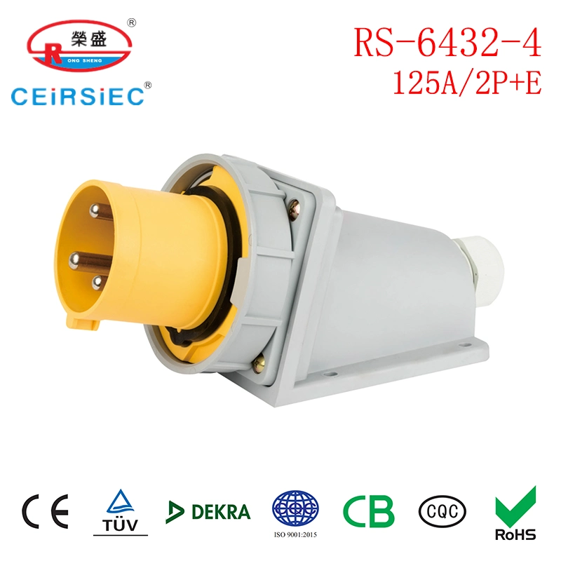 125A 110V Industrial Connector for European Standard Nylon PA6 Moving Socket for Outer Door