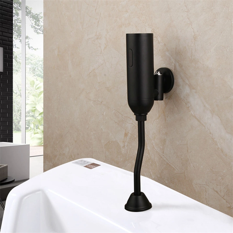 Touchless Wall Mounted Sensor Flush Valve for Toilets - Automatic Black Finish and Convenient Bathroom Fixture Automatic Flush Valve Sensor Black Urinal