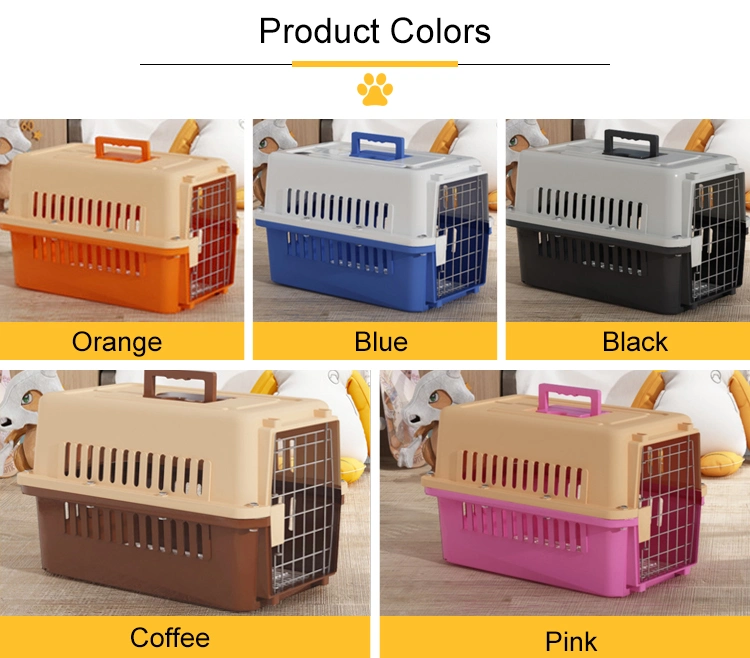 2023 Factory Directly Sale Durable PP Outdoor Pet Dog Carrier Air Travel Carrier Crates Portable Pet Transport Box